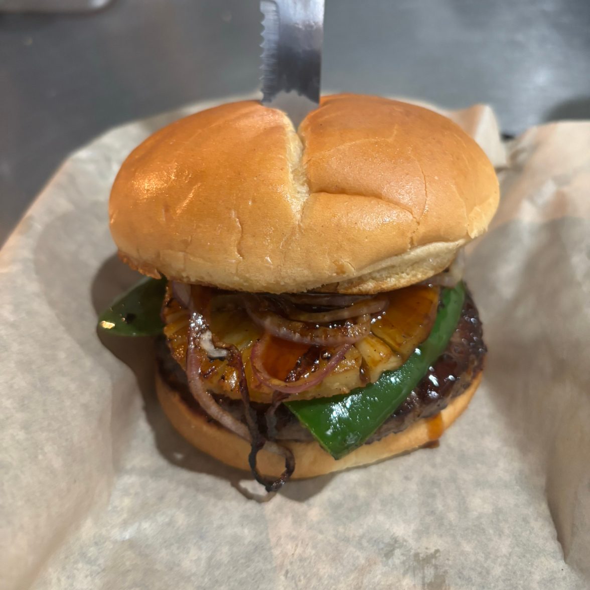 Spicy Hawaiian Burger.